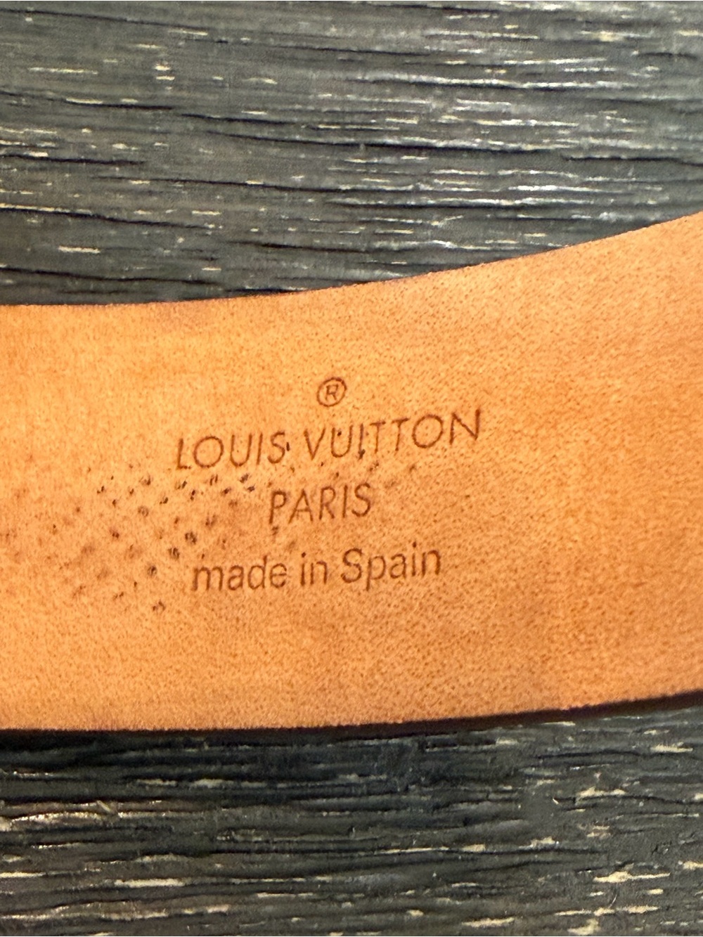 Louis Vuitton Brown Damier Ebene Canvas Belt with Gold Buckle - Picture 5 of 7